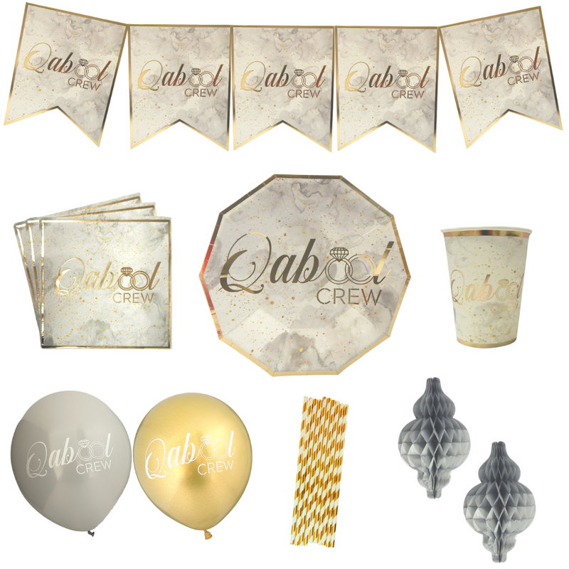 Party In A Box - Qabool Hai - Grey & Gold