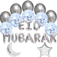 Balloon Bundle - Eid Mubarak - Silver