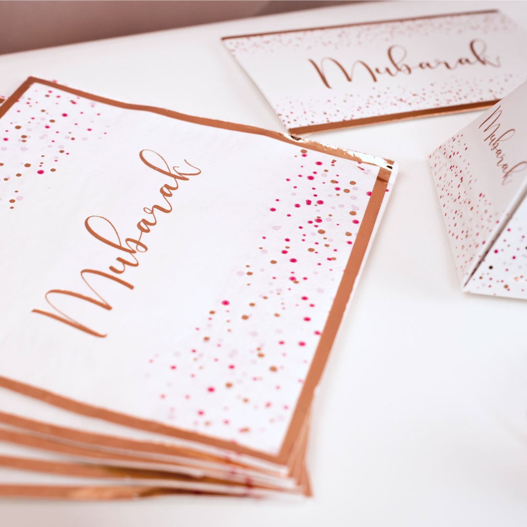 Party In A Box - Mubarak - White & Rose Gold