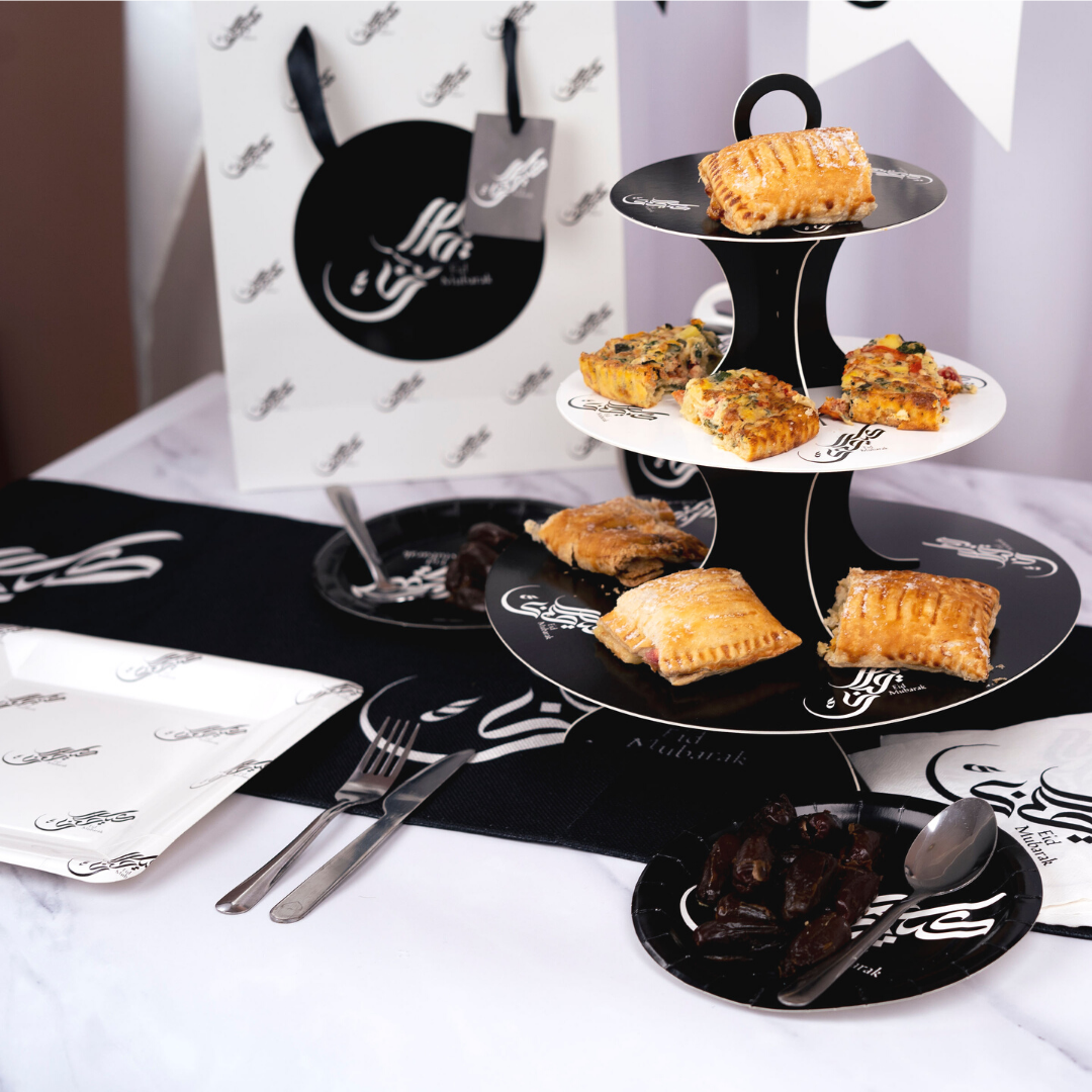 Eco Eid Dessert Plates (10pk) - Black & White