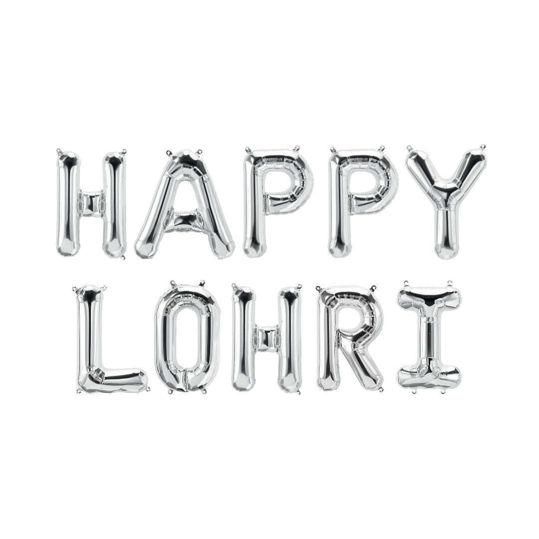 Happy Lohri Foil Balloons - Silver