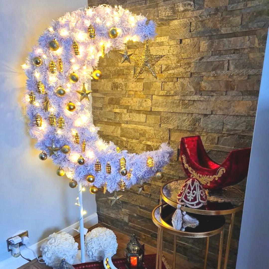 5ft Eid Moon Tree & LED lights - White