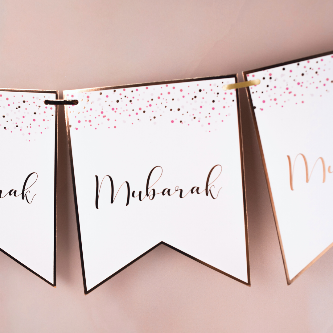 Mubarak Confetti Party Banner