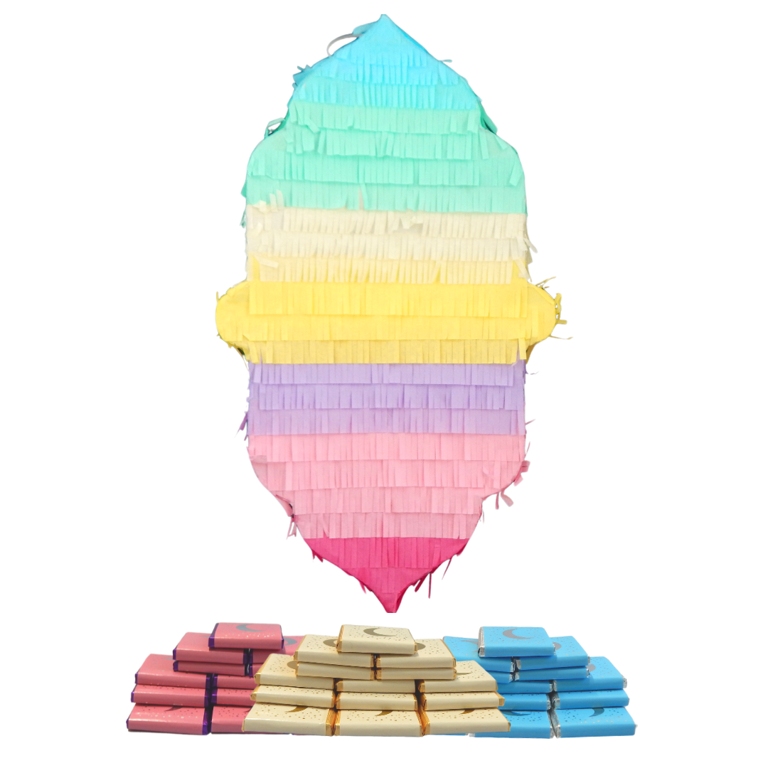Lantern Pinata & Chocolate Squares Filler - Multicolour