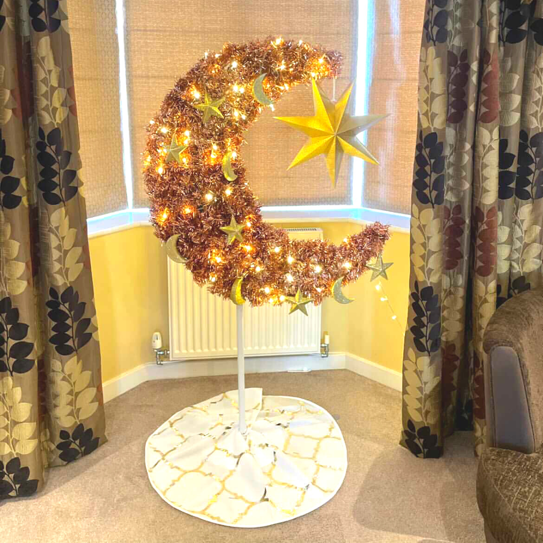 5ft Eid Moon Tree & LED lights - Rose Gold