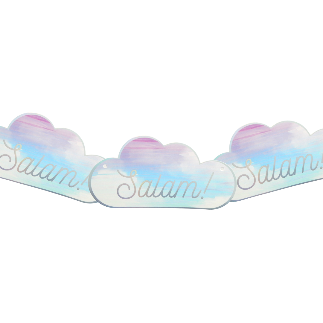 Salam Party Banner - Pastel & Iridescent