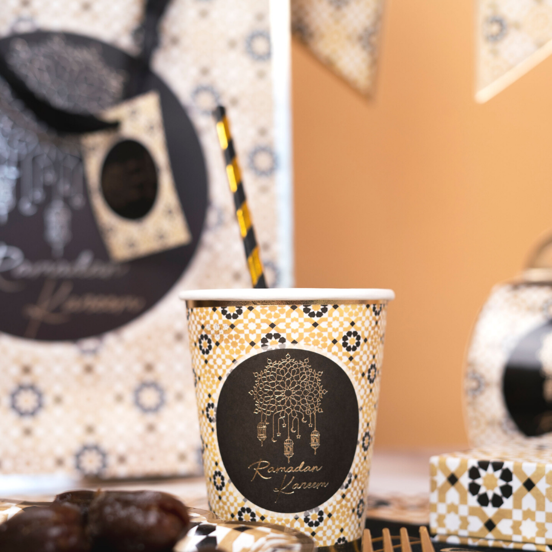 Ramadan Kareem Party Cups (10pk) - Black & Gold