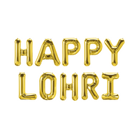 Happy Lohri Foil Balloons - Gold
