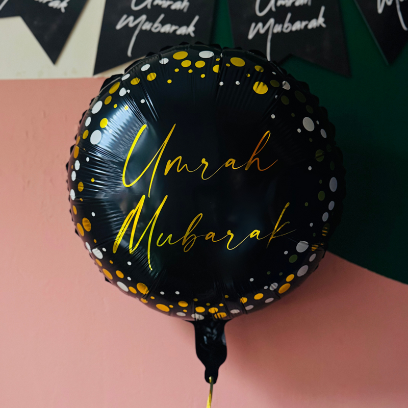 Umrah Round Foil Balloon - Inflated with Helium