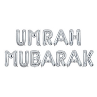 Umrah Mubarak Foil Balloons - Silver