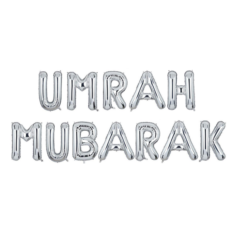 Umrah Mubarak Foil Balloons - Silver