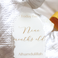 Muslim Baby Milestone Acrylic Plaques - White & Gold