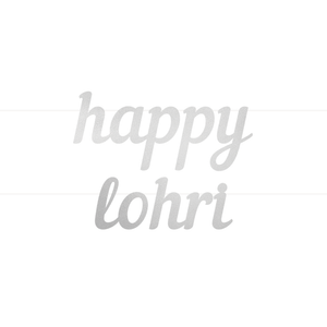 Happy Lohri Letter Banner - Silver