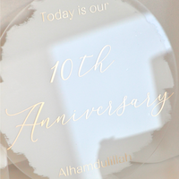 Muslim Couples Milestone Acrylic Plaques - White & Gold