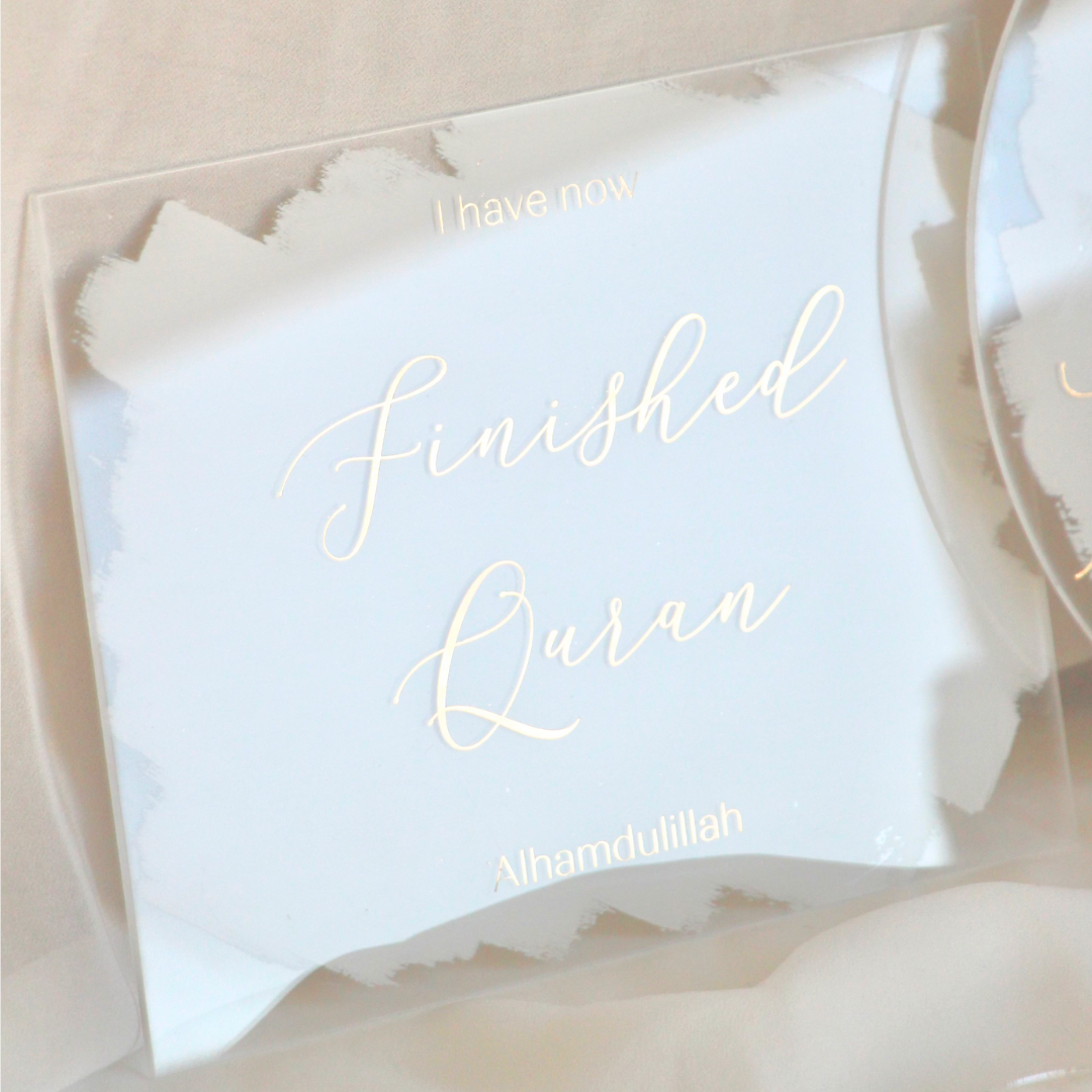 Muslim Kids Milestone Acrylic Plaques - White & Gold