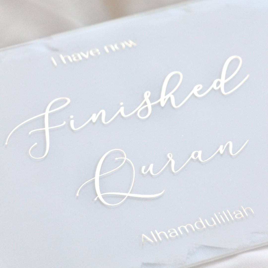Muslim Kids Milestone Acrylic Plaques - White & Gold