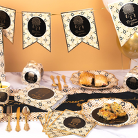 Ramadan Kareem Party Banner - Black & Gold