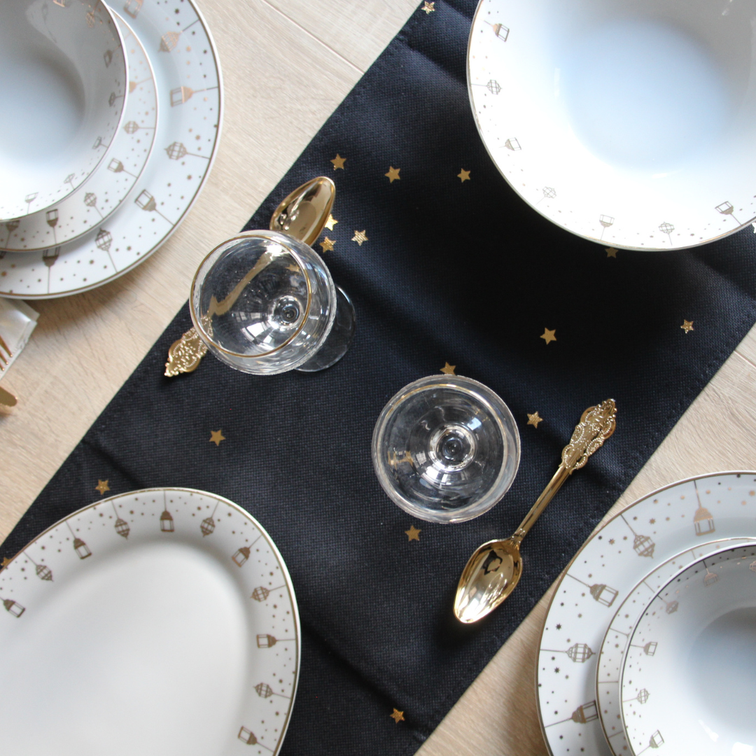 Lantern Gold Plated - 18pc Dinner Set - Ceramic Porcelain China