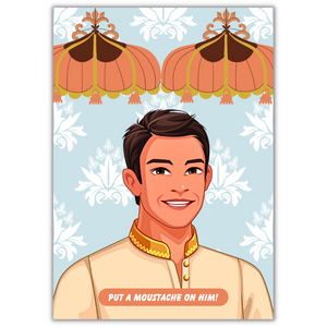 Put The Moustache On The Groom - Party Game Pack