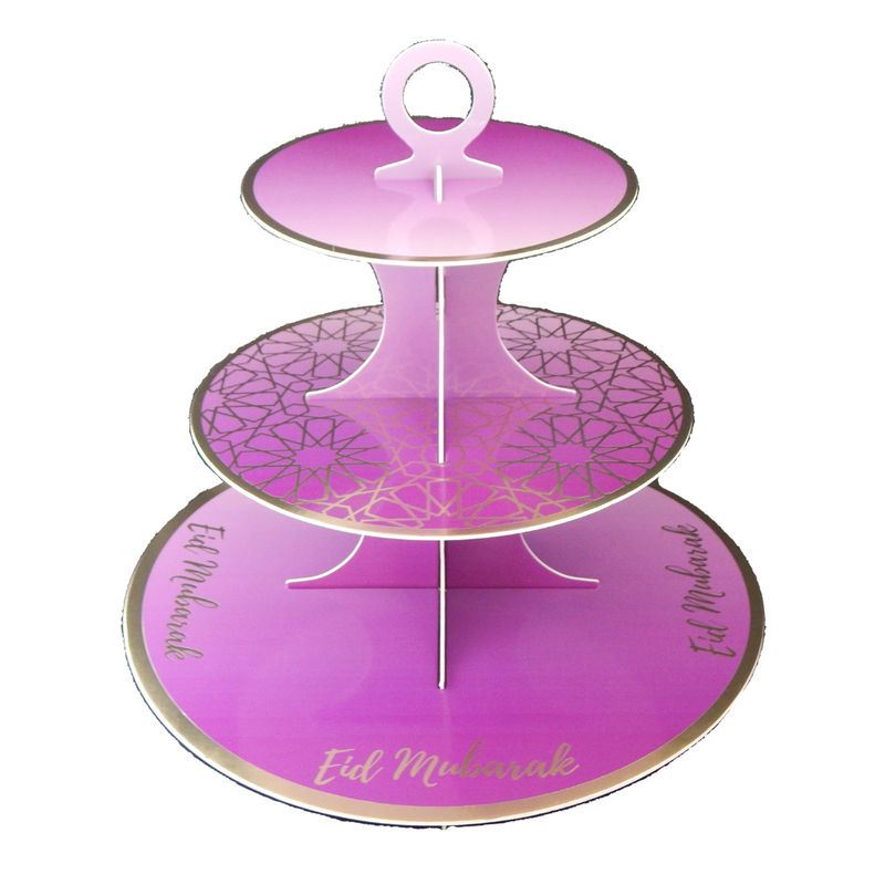 Eid Mubarak Cupcake Stand - Purple & Gold