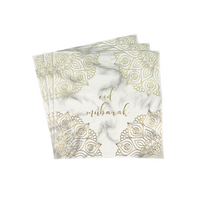 Eid Mubarak Napkins (20pk) - Marble & Gold