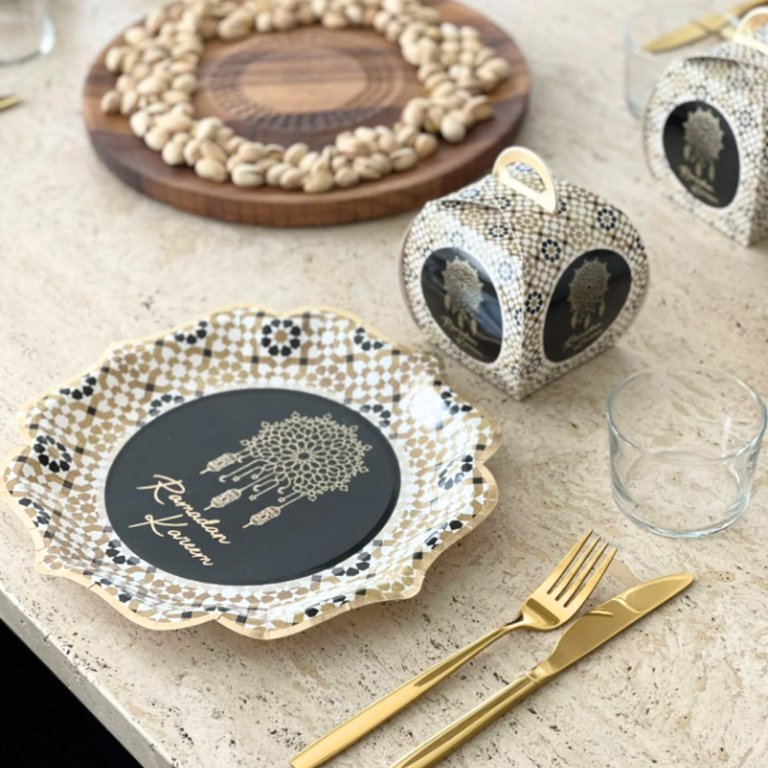 Ramadan Kareem Treat Boxes (10pk) - Black & Gold