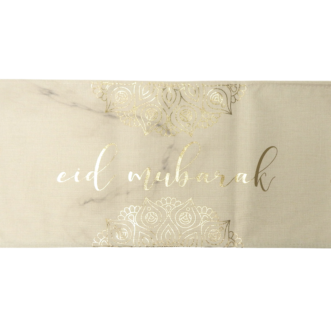Eid Table Runner - Marble & Gold
