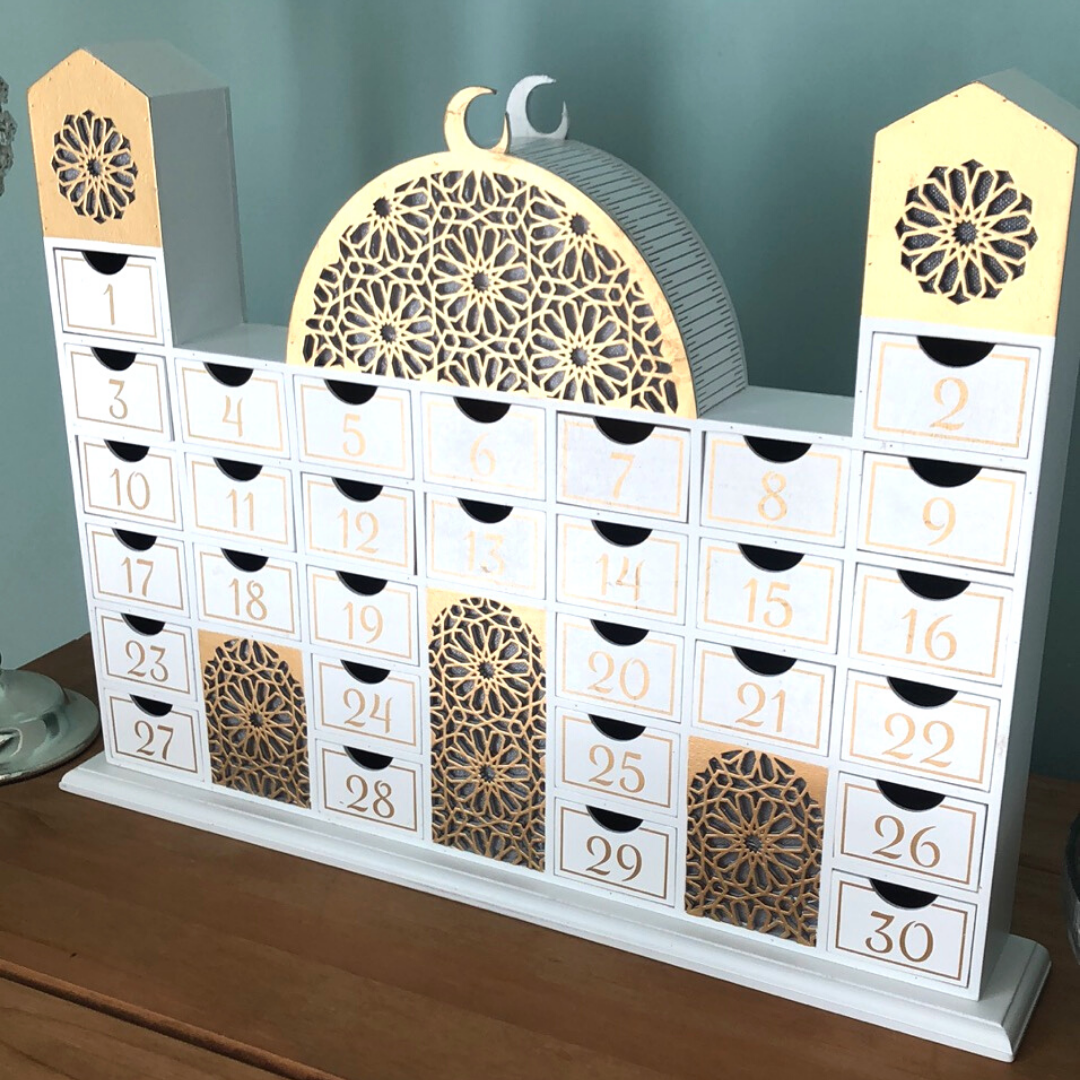 Ramadan Mosque Calendar & Chocolates (30pk) - Pink