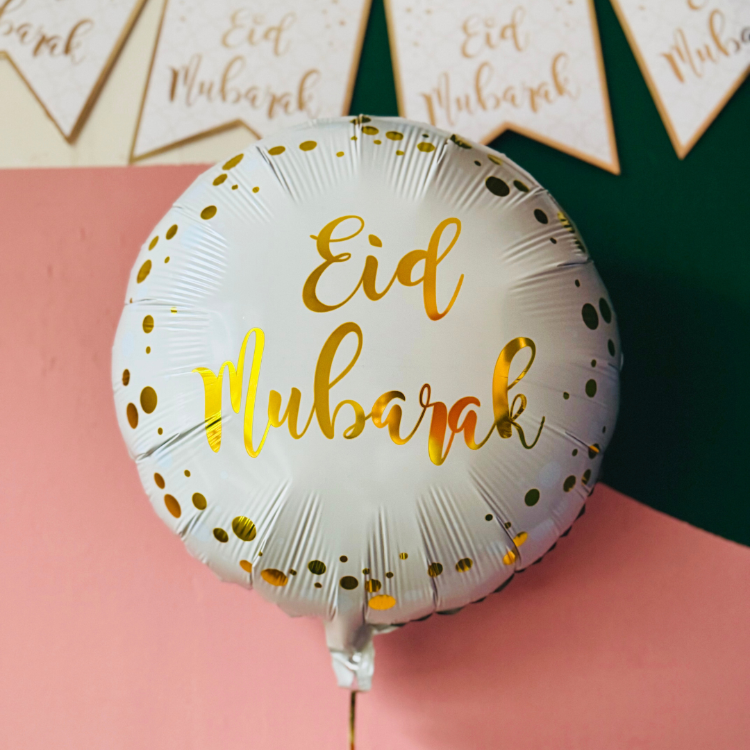 Eid Round Foil Balloon - Inflated with Helium