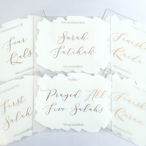 Muslim Kids Milestone Acrylic Plaques - White & Gold