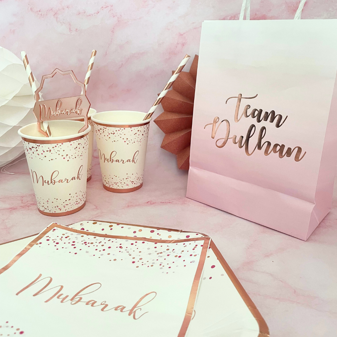 Team Dulhan Treat Bags (10pk) - Pink & Gold