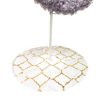 Tree Skirt - White & Gold Foil