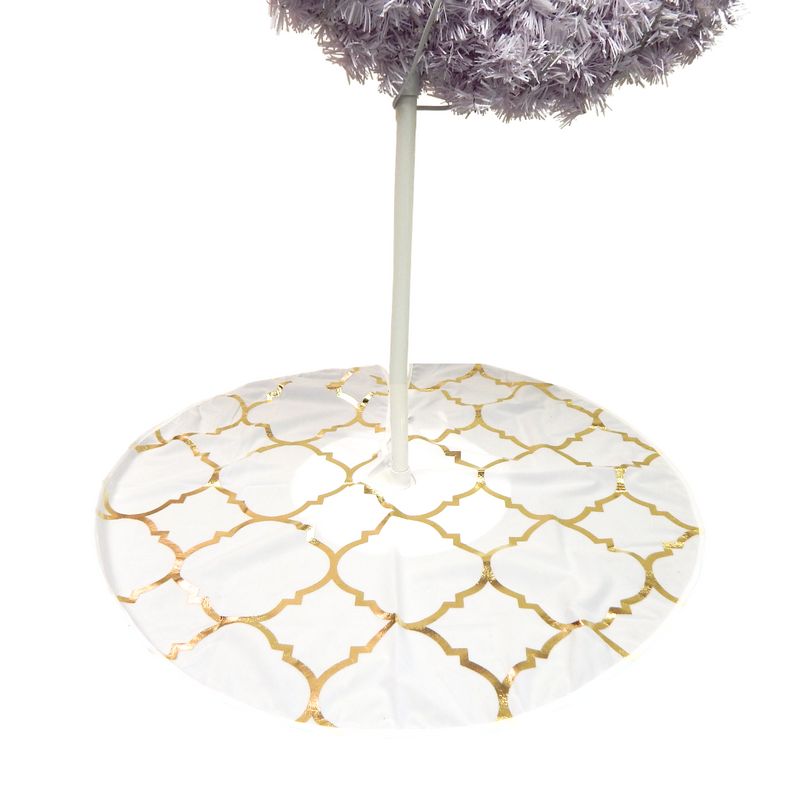 Tree Skirt - White & Gold Foil