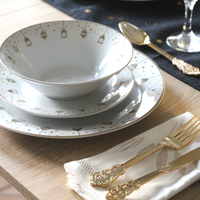 Lantern Gold Plated - 18pc Dinner Set - Ceramic Porcelain China