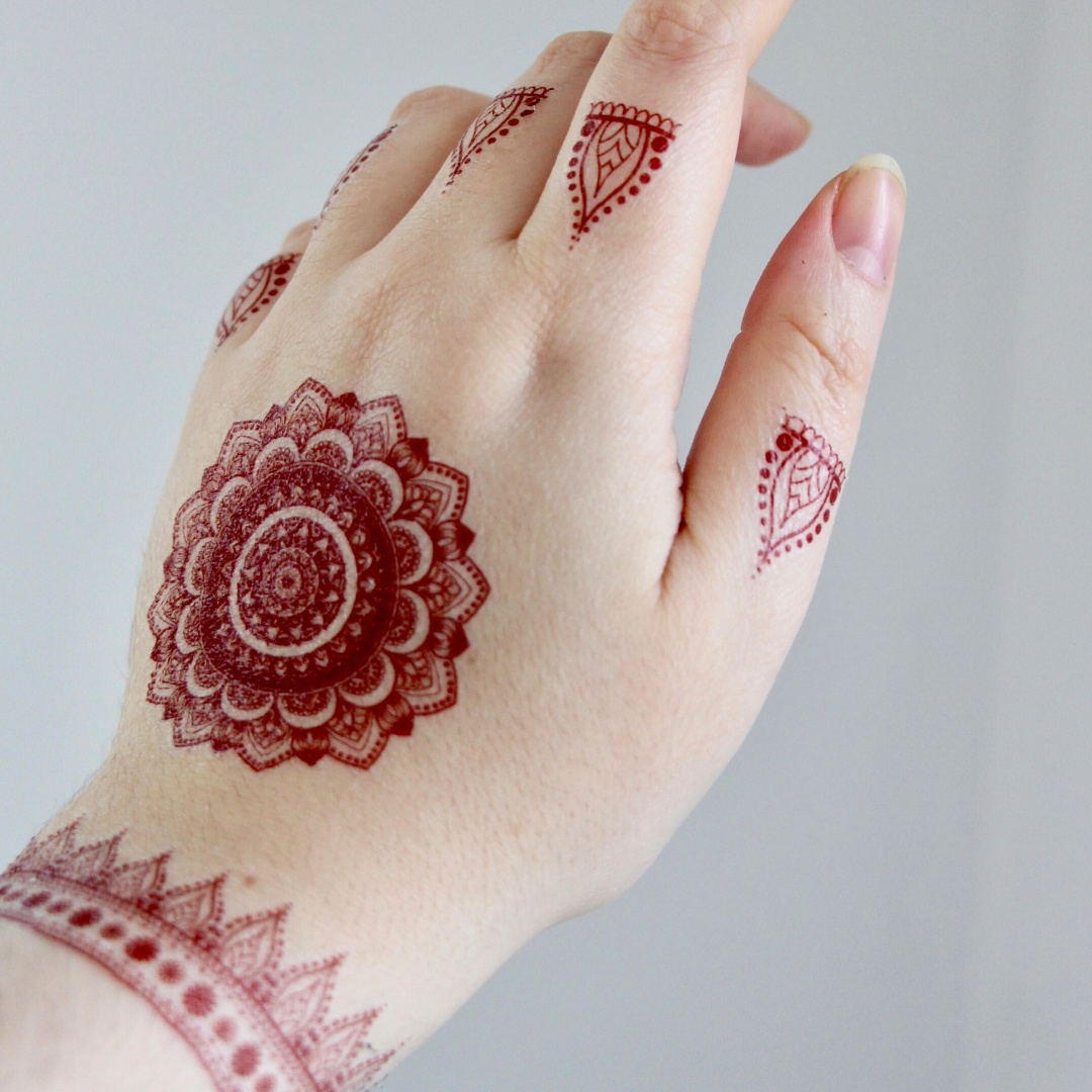 Henna Mehndi Tattoo Sheet - Paisley Mandala 1