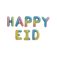 Happy Eid Foil Balloons - Pastel Rainbow