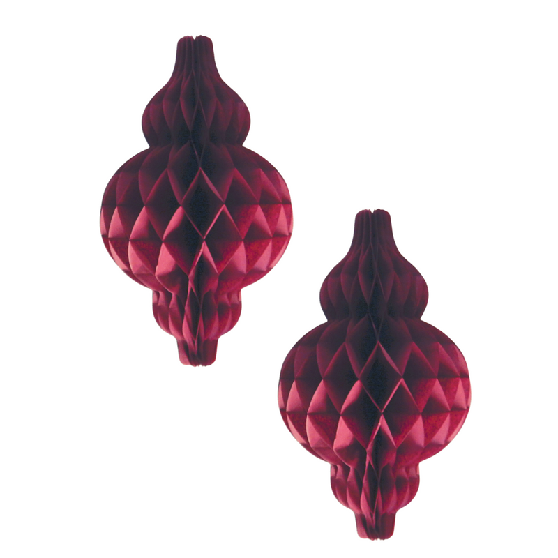 Lantern Honeycombs (2pk) - Maroon
