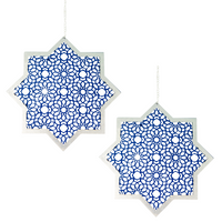 Hanging Star & Chain (2pk) - Blue & Silver