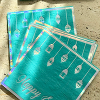 Happy Eid Party Napkins (20pk) - Teal & Iridescent