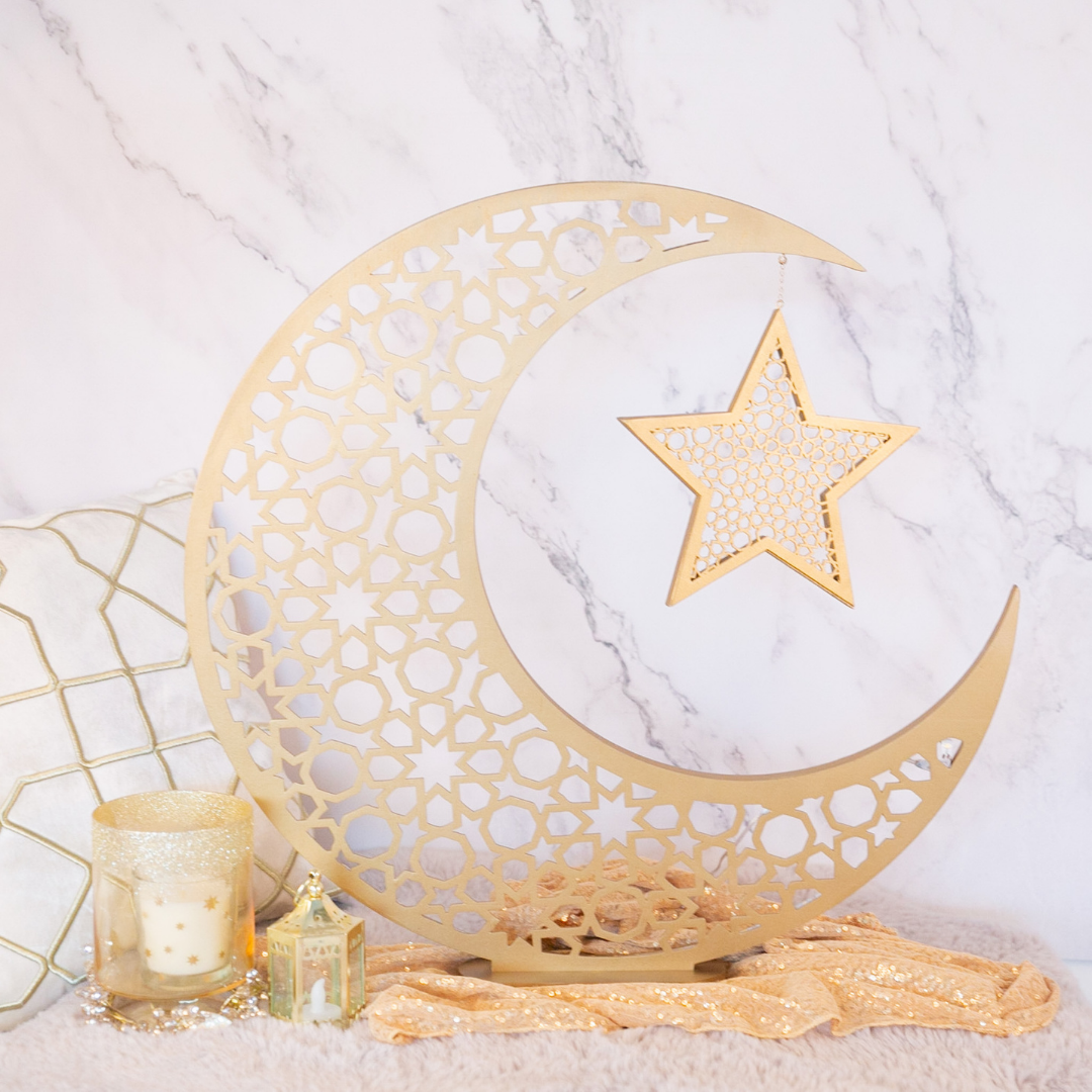 Large Moon & Star - Gold