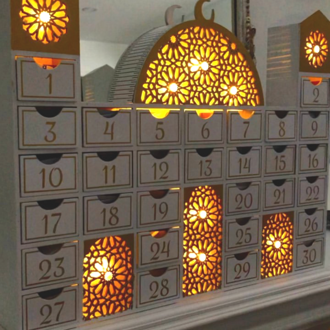 Ramadan Mosque Calendar & Chocolates (30pk) - Pink