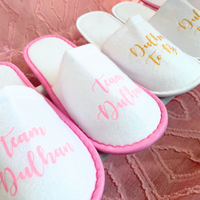 Dulhan To Be Slippers - White & Gold