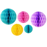 Honeycombs Ball Decorations (5pk) - Multicolour