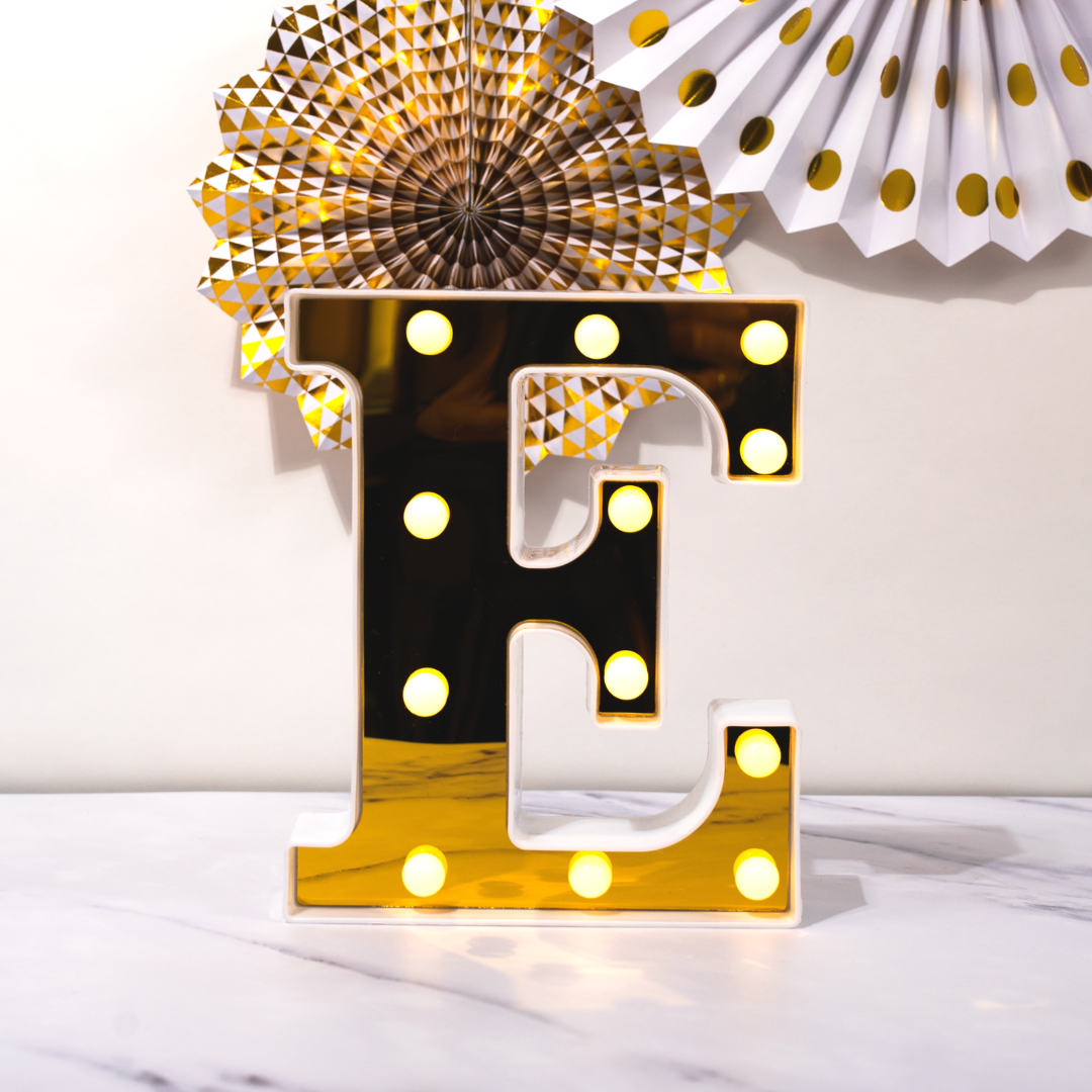 Eid LED Letter Lights - Gold Mirrored