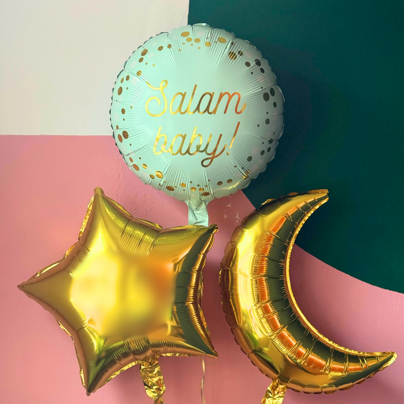 Salam Baby Foil Balloon Bundle - Inflated with Helium