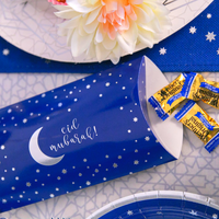 Eid Mubarak Pillow Box (10pk) - Blue & Silver