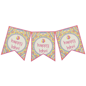 Happy Lohri Party Banner - Multicolour