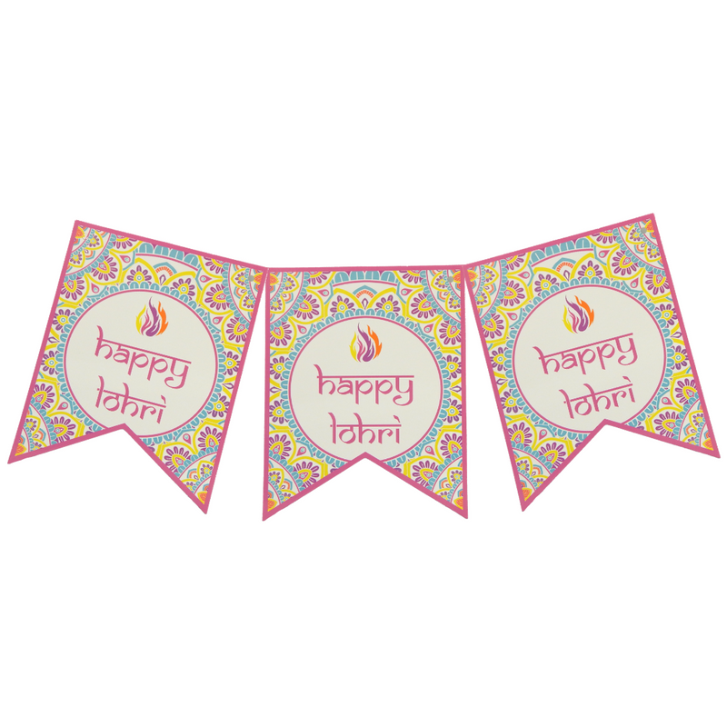 Happy Lohri Party Banner - Multicolour