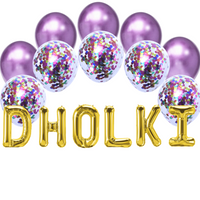 Balloon Bundle - Dholki - Gold & Purple
