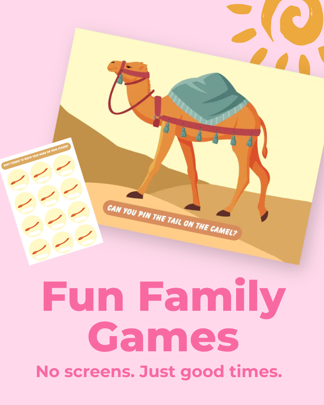 Pin The Tail On The Camel - Party Game Pack